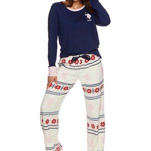 NWT U.S. Polo Assn. | Navy & White Fair Isle Pajama Set  - M